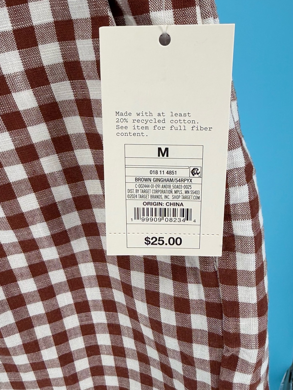 a new day Gingham High-Waist Pleated Shorts - Brown & White (Size Medium) NWT - Picture 5 of 11